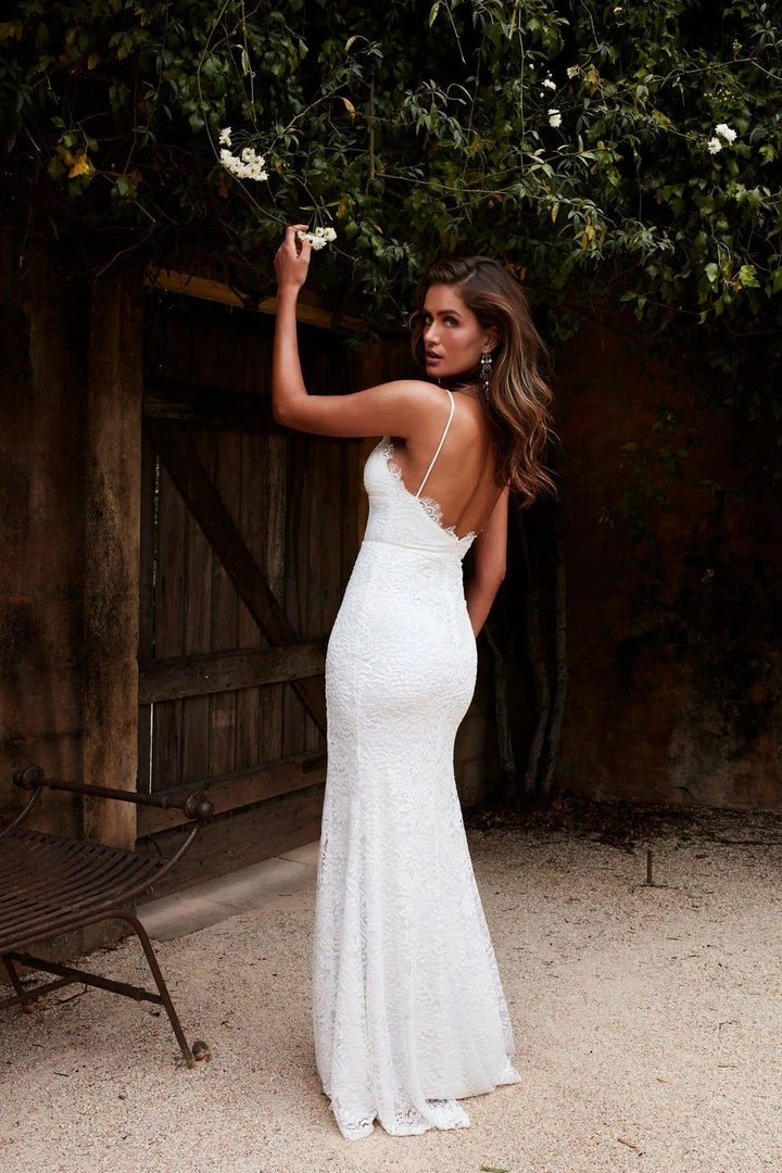 Alamour The Label Layali Lace Gown - White Backless 3 Alamour The Label Layali Lace Gown - White Backless