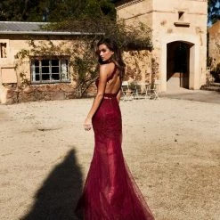 A&N Boutique A&N Luxe Ximena Beaded Gown - Burgundy 14 A&N Boutique A&N Luxe Ximena Beaded Gown - Burgundy