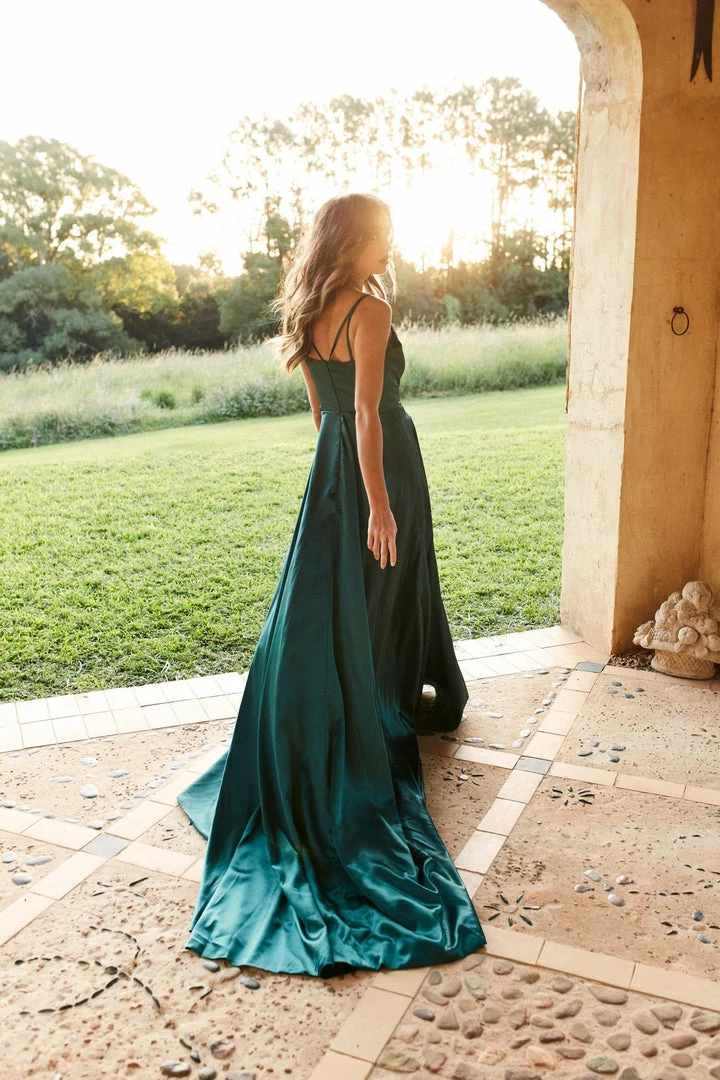A&N Boutique Made To Order A&N Luxe Lucia Satin Gown - Teal 5 A&N Boutique Made To Order A&N Luxe Lucia Satin Gown - Teal