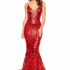 A&N Boutique A&N Luxe Mariana Sequin Gown - Red