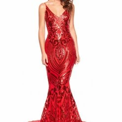 A&N Boutique A&N Luxe Mariana Sequin Gown - Red