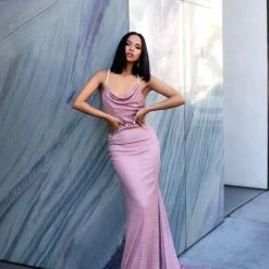 A&N Boutique A&N Luxe Tanisha Lurex Gown - Dusty Pink Made To Order