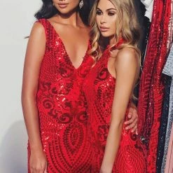 A&N Boutique A&N Bridesmaids Inaya Sequin Gown - Red Made To Order 8 A&N Boutique A&N Bridesmaids Inaya Sequin Gown - Red Made To Order