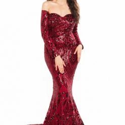 A&N Boutique Made To Order A&N Curve Isidora Sequin Gown - Burgundy