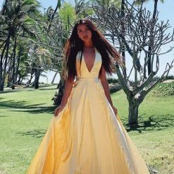 A&N Boutique A&N Luxe Amani Satin Gown - Yellow Made To Order 9 A&N Boutique A&N Luxe Amani Satin Gown - Yellow Made To Order