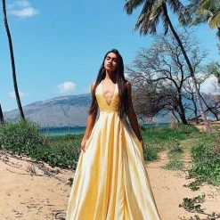 A&N Boutique A&N Luxe Amani Satin Gown - Yellow Made To Order