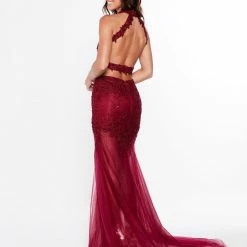 A&N Boutique A&N Luxe Ximena Beaded Gown - Burgundy 16 A&N Boutique A&N Luxe Ximena Beaded Gown - Burgundy