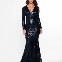 A&N Boutique A&N Luxe Julieta Sequin Gown - Navy