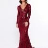 A&N Boutique A&N Luxe Julieta Sequin Gown - Burgundy