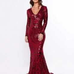 A&N Boutique A&N Luxe Julieta Sequin Gown - Burgundy