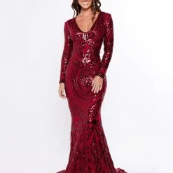 A&N Boutique A&N Luxe Julieta Sequin Gown - Burgundy