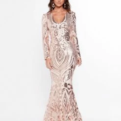 A&N Boutique Made To Order A&N Luxe Julieta Sequin Gown - Rose Gold