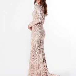 A&N Boutique Made To Order A&N Luxe Julieta Sequin Gown - Rose Gold