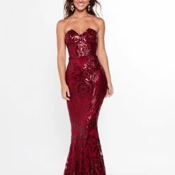 A&N Boutique Made To Order A&N Valery Sequin Gown - Burgundy