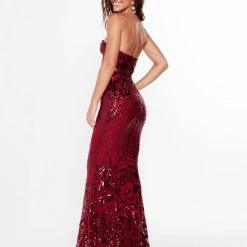 A&N Boutique Made To Order A&N Valery Sequin Gown - Burgundy