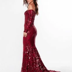 A&N Boutique A&N Luxe Isidora Sequin Gown - Burgundy