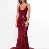 A&N Boutique A&N Luxe Mariana Sequin Gown - Burgundy Made To Order