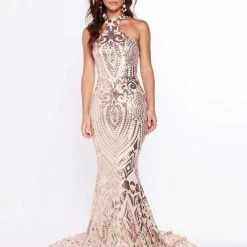 A&N Boutique Made To Order A&N Luxe Fabiana Sequin Gown - Rose Gold