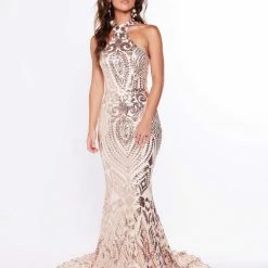 A&N Boutique Made To Order A&N Luxe Fabiana Sequin Gown - Rose Gold