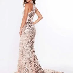 A&N Boutique Made To Order A&N Luxe Fabiana Sequin Gown - Rose Gold