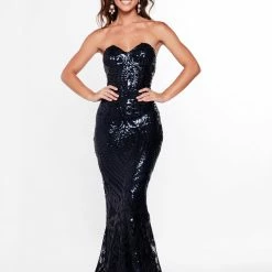 A&N Boutique A&N Valery Sequin Gown - Navy Made To Order