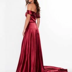 A&N Boutique A&N Luxe Luciana Satin Gown - Burgundy