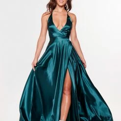 A&N Boutique Made To Order A&N Luxe Dimah Satin Gown - Teal