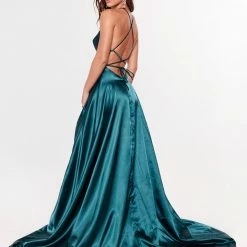 A&N Boutique Made To Order A&N Luxe Dimah Satin Gown - Teal