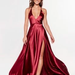 A&N Boutique A&N Luxe Dimah Satin Gown - Burgundy