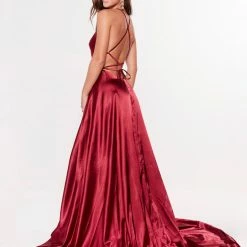 A&N Boutique A&N Luxe Dimah Satin Gown - Burgundy