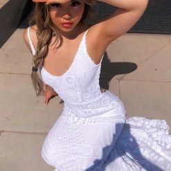 A&N Boutique A&N Luxe Mariana Sequin Gown - White Made To Order