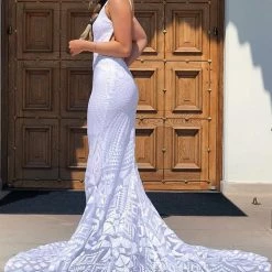 A&N Boutique A&N Luxe Mariana Sequin Gown - White Made To Order