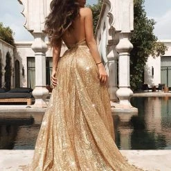 A&N Boutique A&N Luxe Saina Glitter Gown - Gold