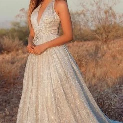 A&N Boutique A&N Luxe Saina Glitter Gown - Silver