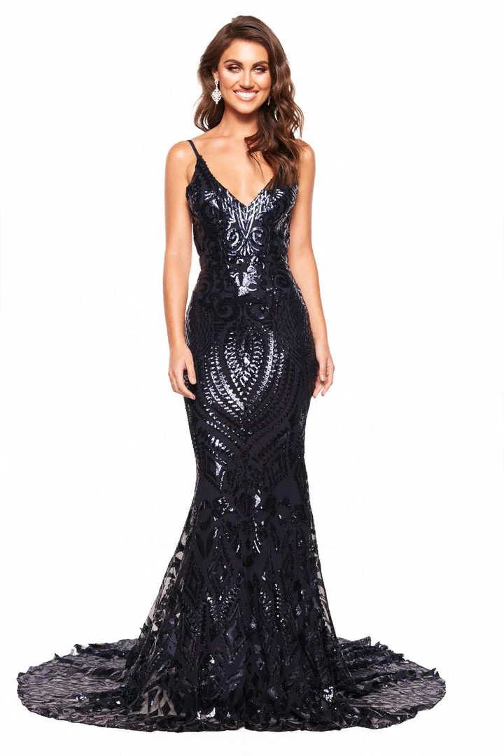 A&N Boutique A&N Luxe Mariana Sequin Gown - Navy 3 A&N Boutique A&N Luxe Mariana Sequin Gown - Navy