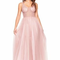 A&N Boutique Made To Order A&N Luxe Rosie Beaded Tulle Gown - Pink