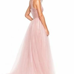 A&N Boutique Made To Order A&N Luxe Rosie Beaded Tulle Gown - Pink