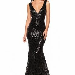 A&N Boutique Made To Order A&N Luxe Crown Sequin Gown - Black