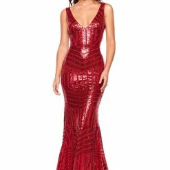 A&N Boutique A&N Luxe Serena Sequin Gown - Red Made To Order