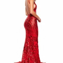 A&N Boutique A&N Luxe Sapphira Sequin Gown - Red Made To Order