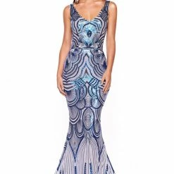 A&N Boutique A&N Luxe Kimora Sequin Gown - Electric Blue Made To Order