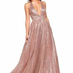 A&N Boutique Made To Order A&N Luxe Saina Glitter Gown - Rose Gold