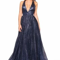A&N Boutique A&N Luxe Saina Glitter Gown - Navy