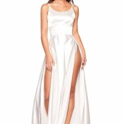 A&N Boutique Made To Order A&N Luxe Vanessa Satin Gown - White