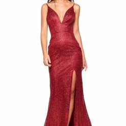 A&N Boutique Made To Order A&N Luxe Evaliah Glitter Gown - Burgundy 10 A&N Boutique Made To Order A&N Luxe Evaliah Glitter Gown - Burgundy