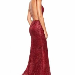 A&N Boutique Made To Order A&N Luxe Evaliah Glitter Gown - Burgundy 12 A&N Boutique Made To Order A&N Luxe Evaliah Glitter Gown - Burgundy