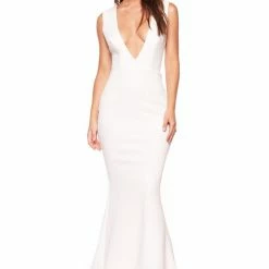 A&N Boutique Made To Order A&N Luxe Scarlett Ponti Gown - White 7 A&N Boutique Made To Order A&N Luxe Scarlett Ponti Gown - White
