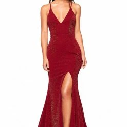 A&N Boutique A&N Luxe Iesha Shimmering Gown - Burgundy 7 A&N Boutique A&N Luxe Iesha Shimmering Gown - Burgundy