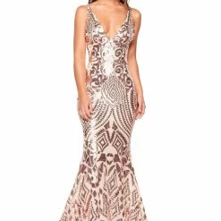 A&N Boutique A&N Luxe Sapphira Sequin Gown - Rose Gold