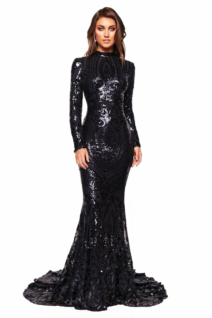 A&N Boutique A&N Luxe Cosimia Sequin Gown - Navy Made To Order 3 A&N Boutique A&N Luxe Cosimia Sequin Gown - Navy Made To Order